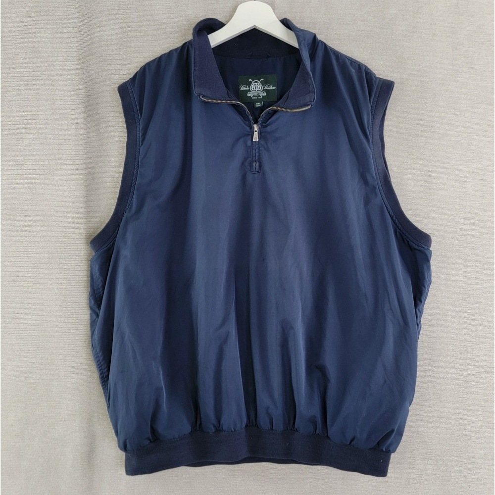 Brooks Brothers Mens Jacket 1/4 Zip Pullover Windbreaker Size 2XL Navy Blue Golf